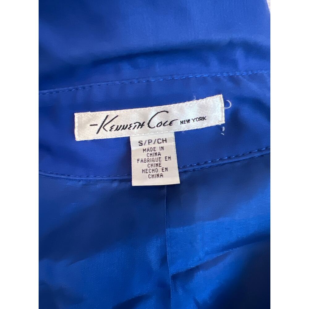 Kenneth Cole Reaction Womens Belted Rain Trench Coat Blue Size Small - Picture 9 of 15